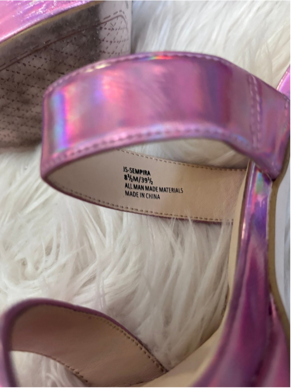 Jessica Simpson Sempira Platform Heel Pink Iridescent Heels Metallic 8.5 - Picture 5 of 7